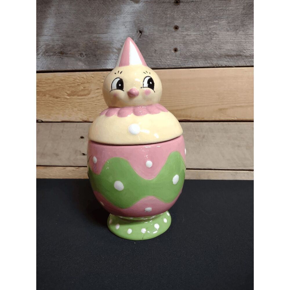 Carnival Cottage Chick Easter Egg Sugar Canister by Johanna Parker & Magenta
